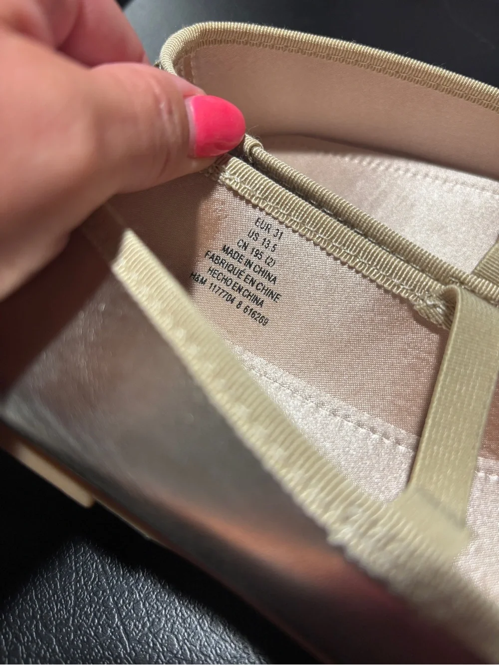 H&M Metallic Gold Kids Ballet Flats with Bow Strap